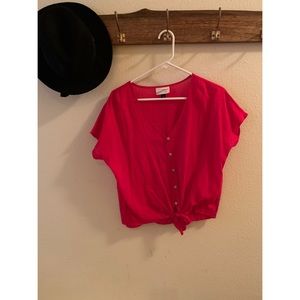 Universal Thread Red Front Tied Top. Size Small.